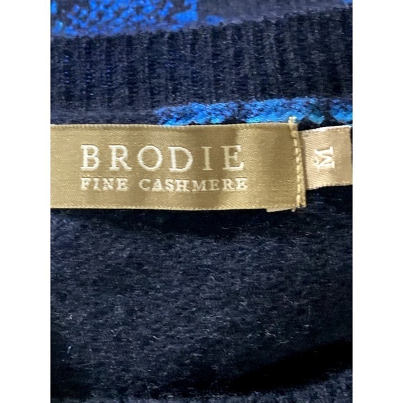 Brodie Blue/black Harriet cashmere sweater, medium, print/stripe, medium - Picture 5 of 6
